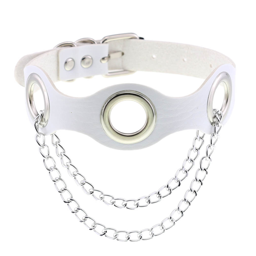(image for) Leather Hole Breathable Chain Collar