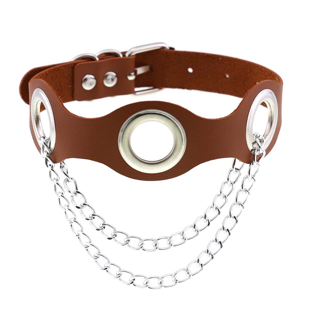 (image for) Leather Hole Breathable Chain Collar