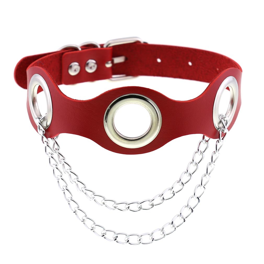 (image for) Leather Hole Breathable Chain Collar