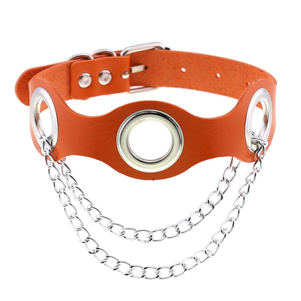 (image for) Leather Hole Breathable Chain Collar