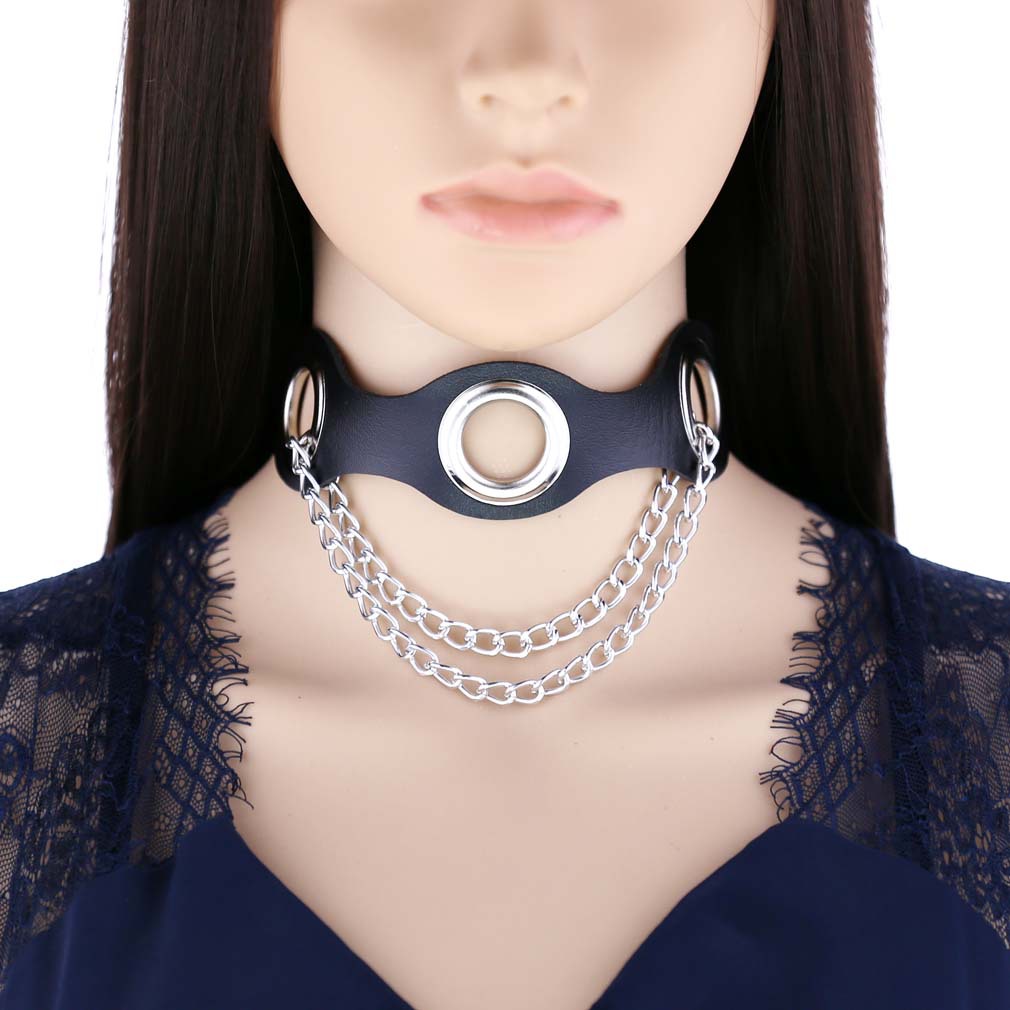 (image for) Leather Hole Breathable Chain Collar