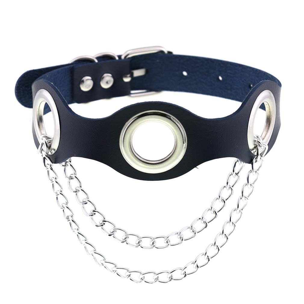 (image for) Leather Hole Breathable Chain Collar