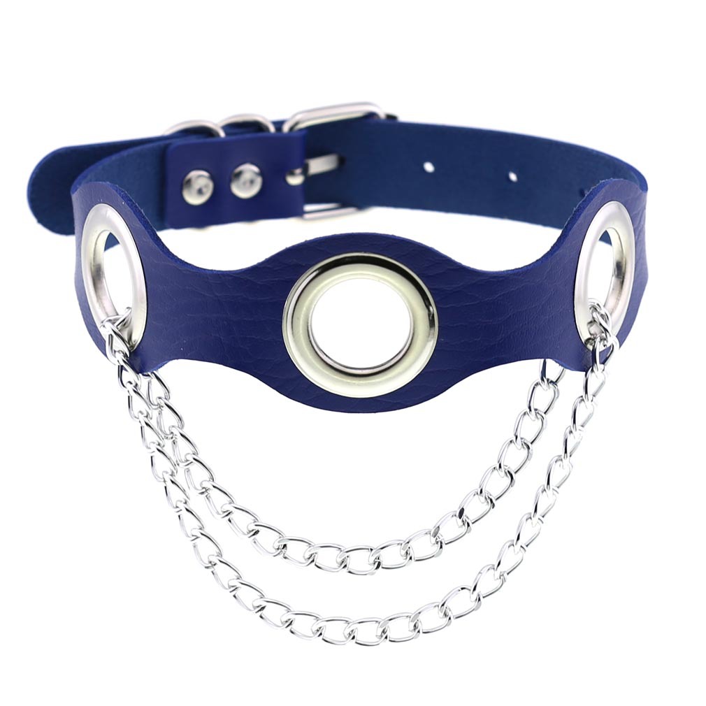 (image for) Leather Hole Breathable Chain Collar