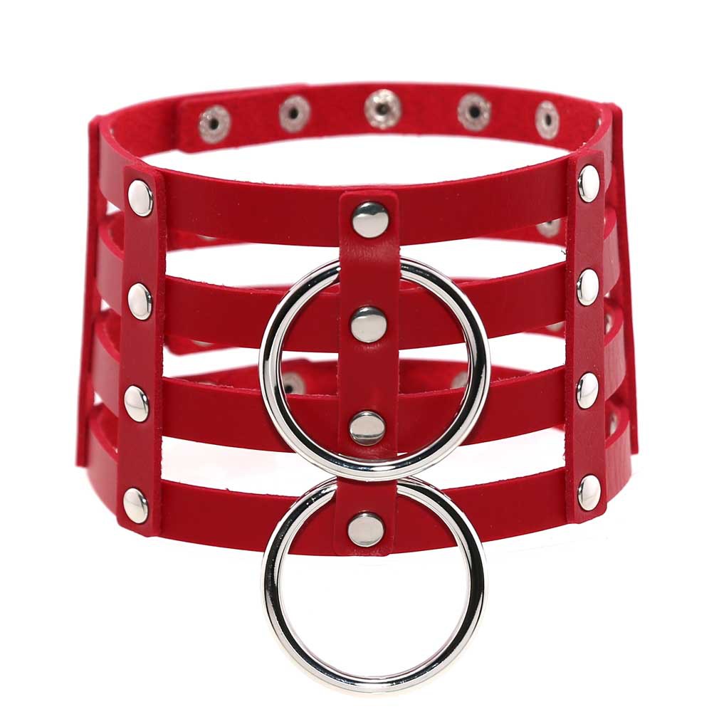 (image for) Four Rows Leather Bondage Collar