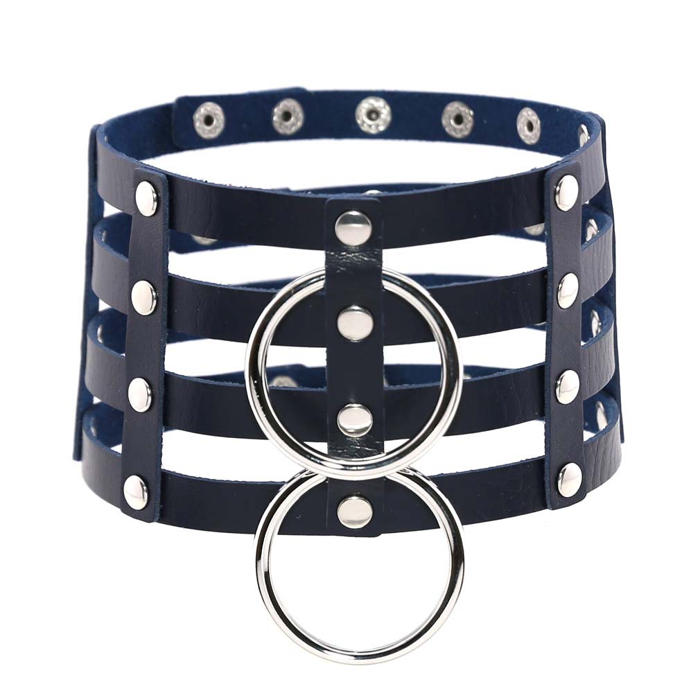 (image for) Four Rows Leather Bondage Collar