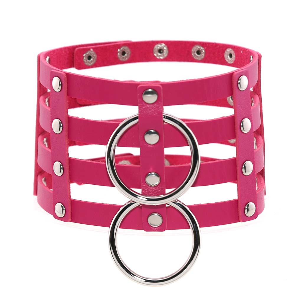 (image for) Four Rows Leather Bondage Collar