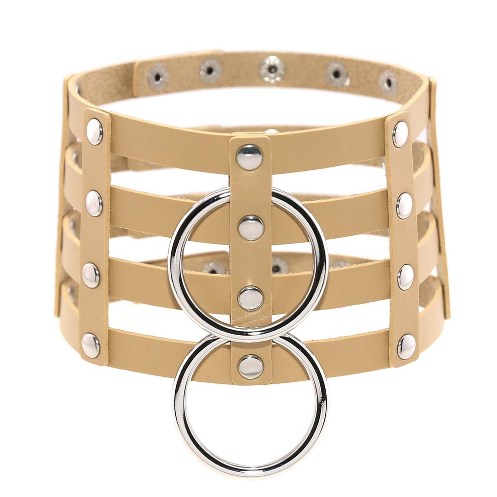 (image for) Four Rows Leather Bondage Collar