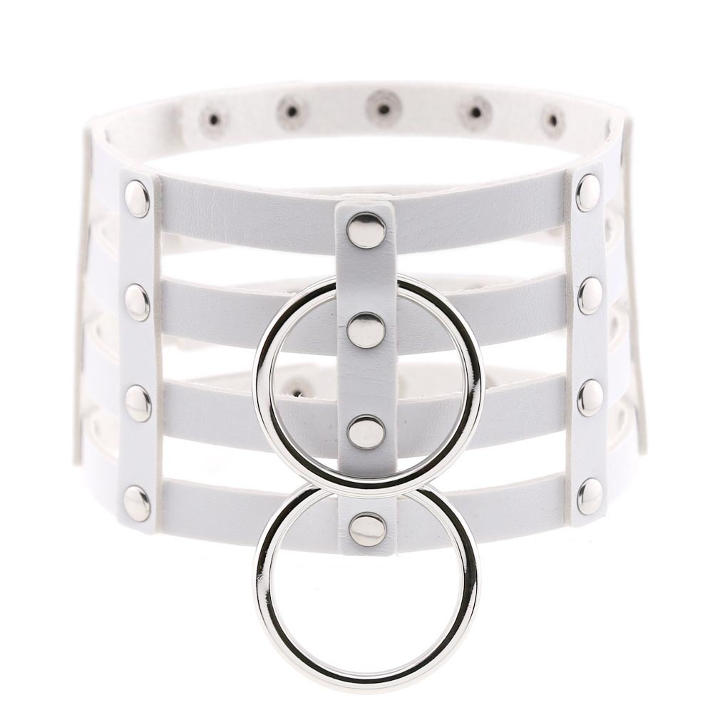 (image for) Four Rows Leather Bondage Collar
