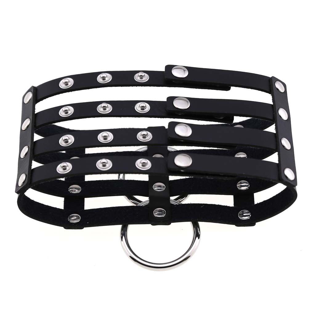 (image for) Four Rows Leather Bondage Collar