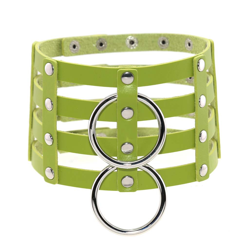 (image for) Four Rows Leather Bondage Collar