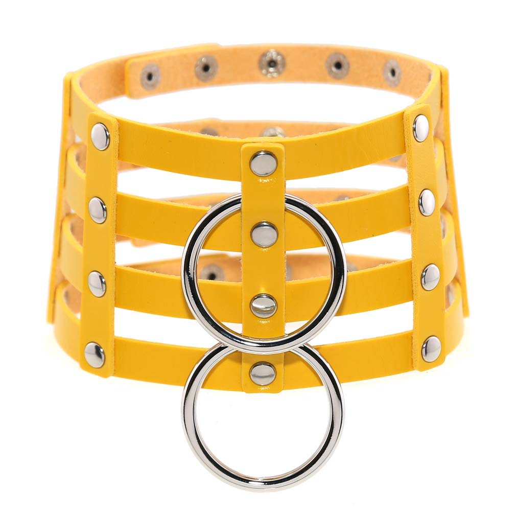 (image for) Four Rows Leather Bondage Collar