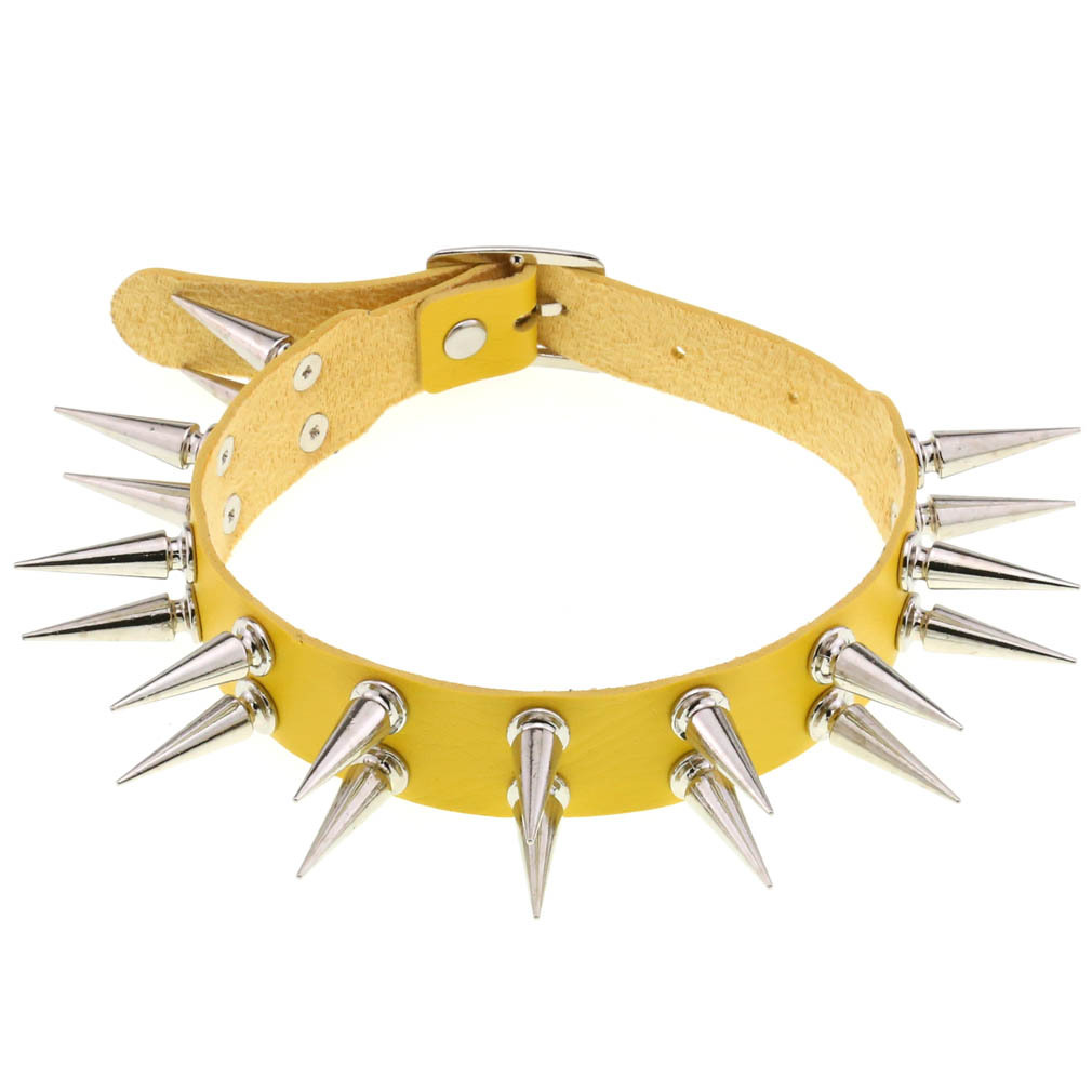 (image for) Double Row Long Spiked Rivet Collar