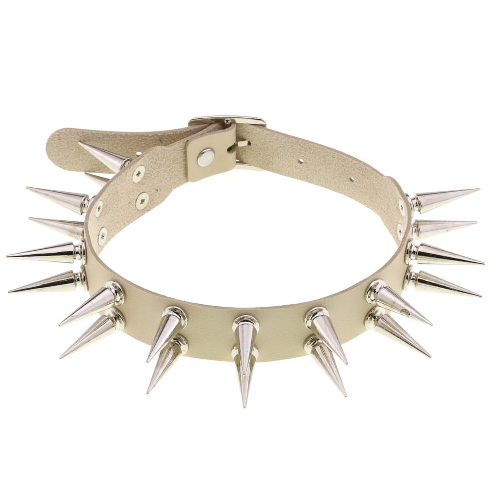 (image for) Double Row Long Spiked Rivet Collar