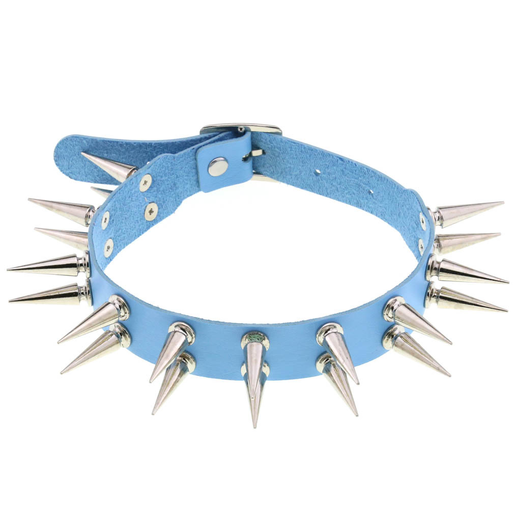 (image for) Double Row Long Spiked Rivet Collar