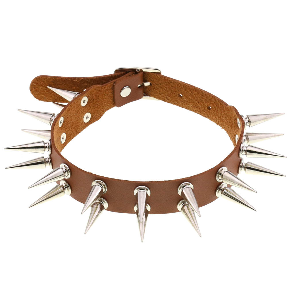 (image for) Double Row Long Spiked Rivet Collar