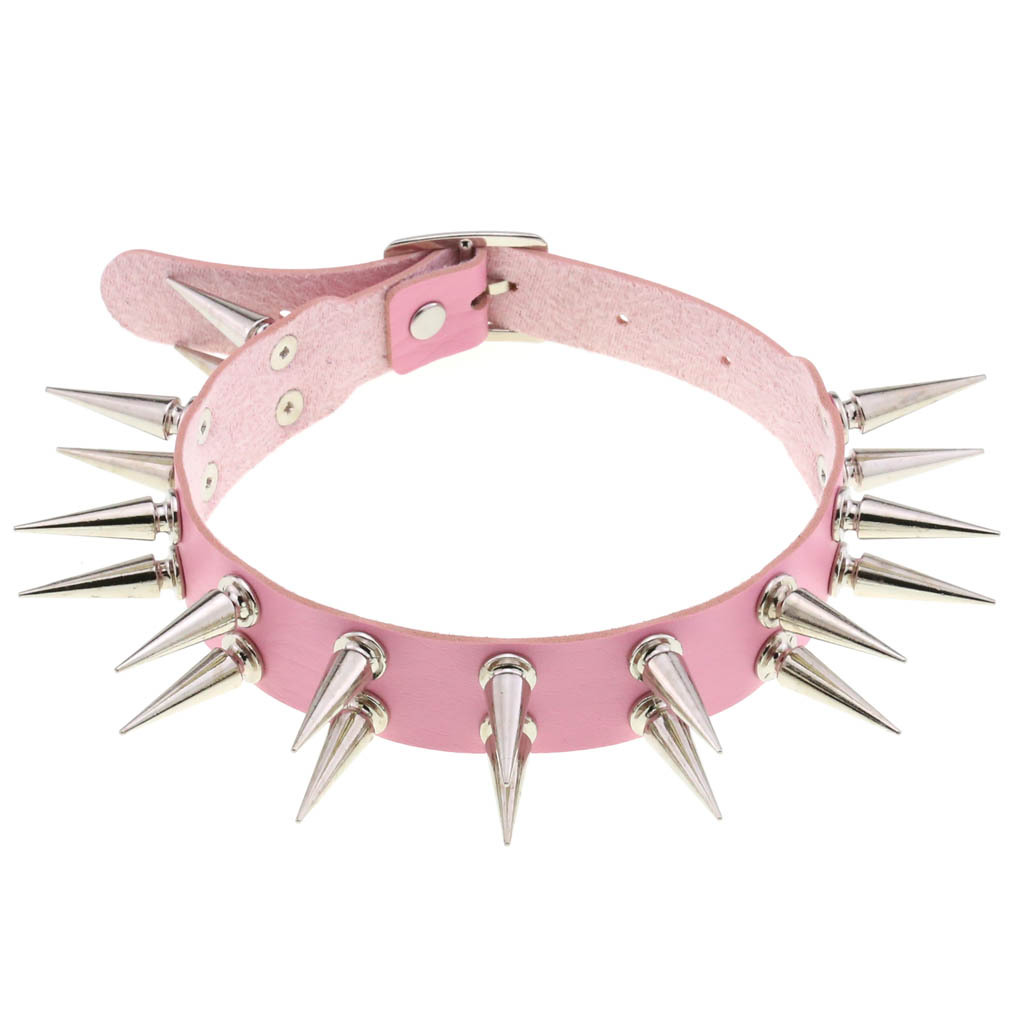 (image for) Double Row Long Spiked Rivet Collar