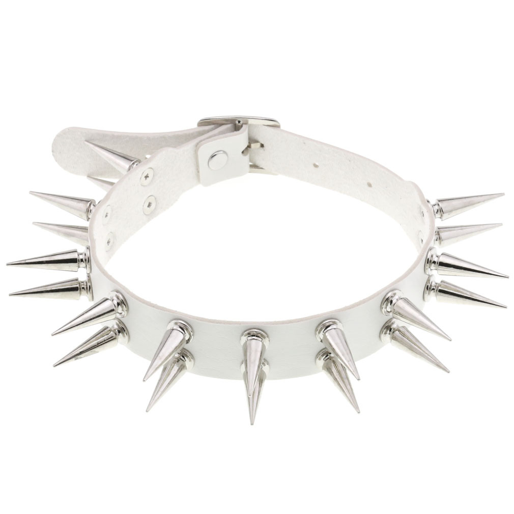 (image for) Double Row Long Spiked Rivet Collar