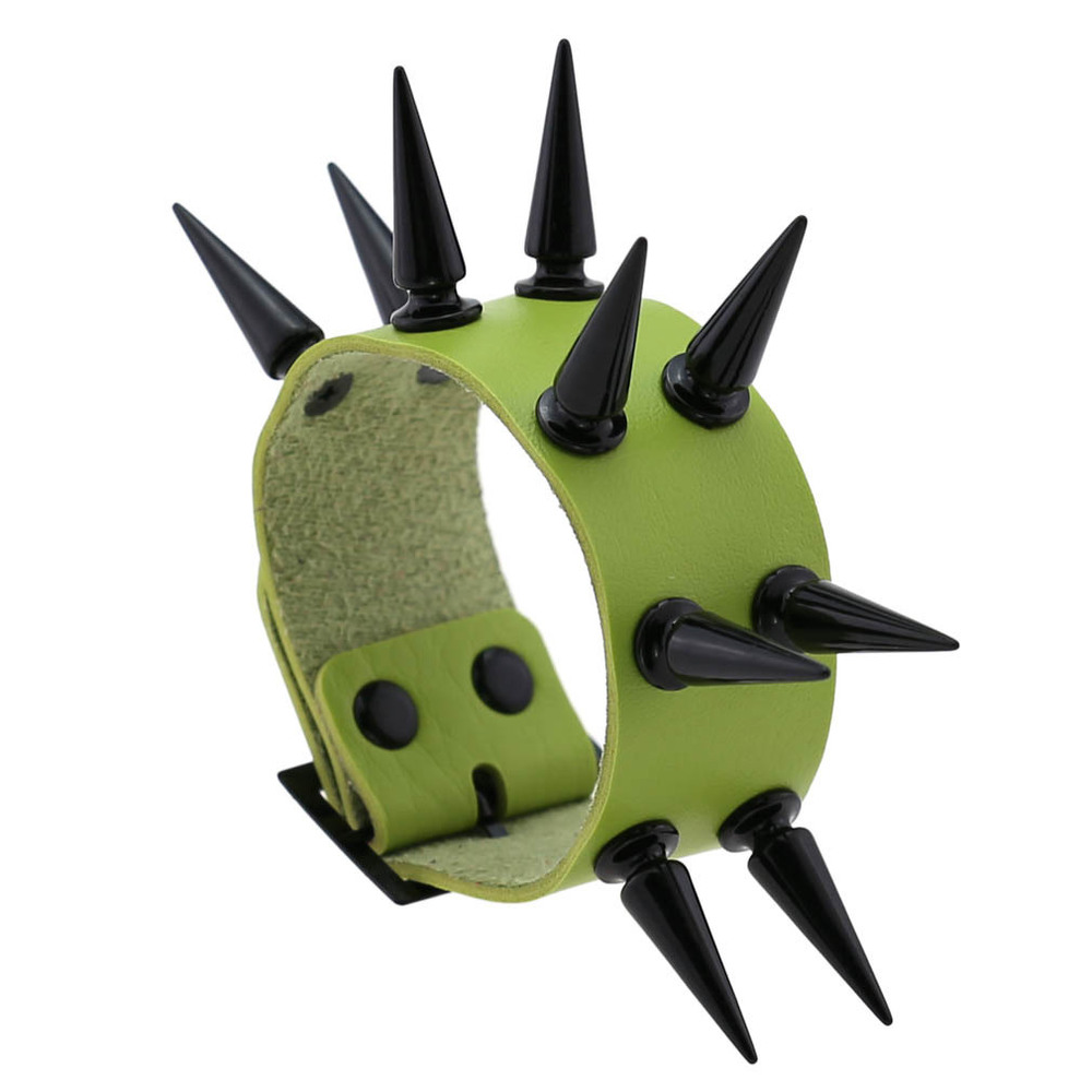 (image for) Two Row Studded PU Leather Bracelet