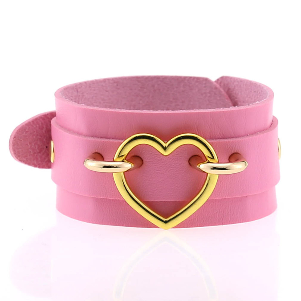 (image for) Punk PU leather Love Ring - Golden
