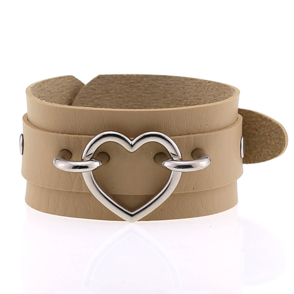 (image for) Punk PU leather Love Ring - Silver