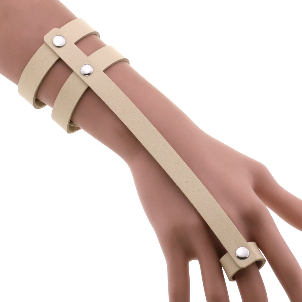 (image for) PU Leather Ring Wrist Bracelet