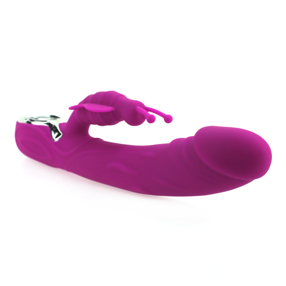 (image for) Heating Silicone Rabbit Vibrator With Penis Head