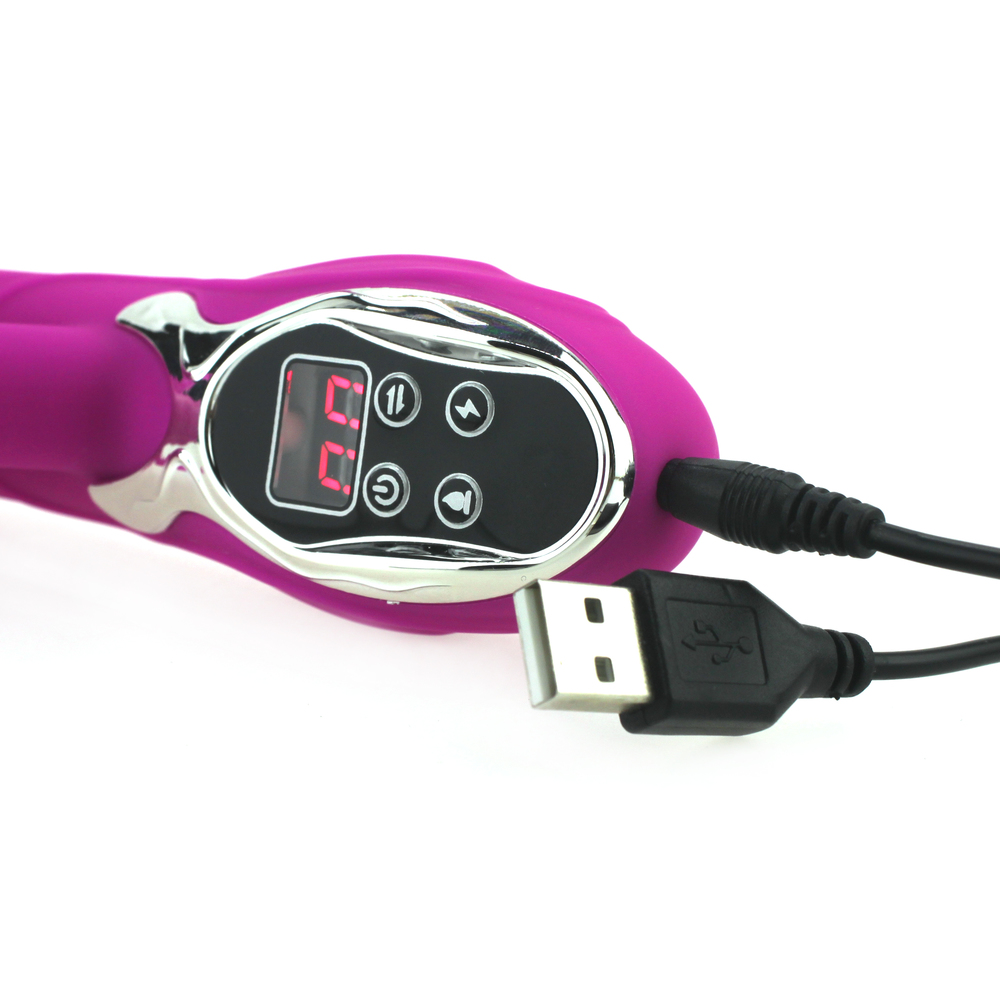 (image for) Heating Silicone Rabbit Vibrator With Penis Head