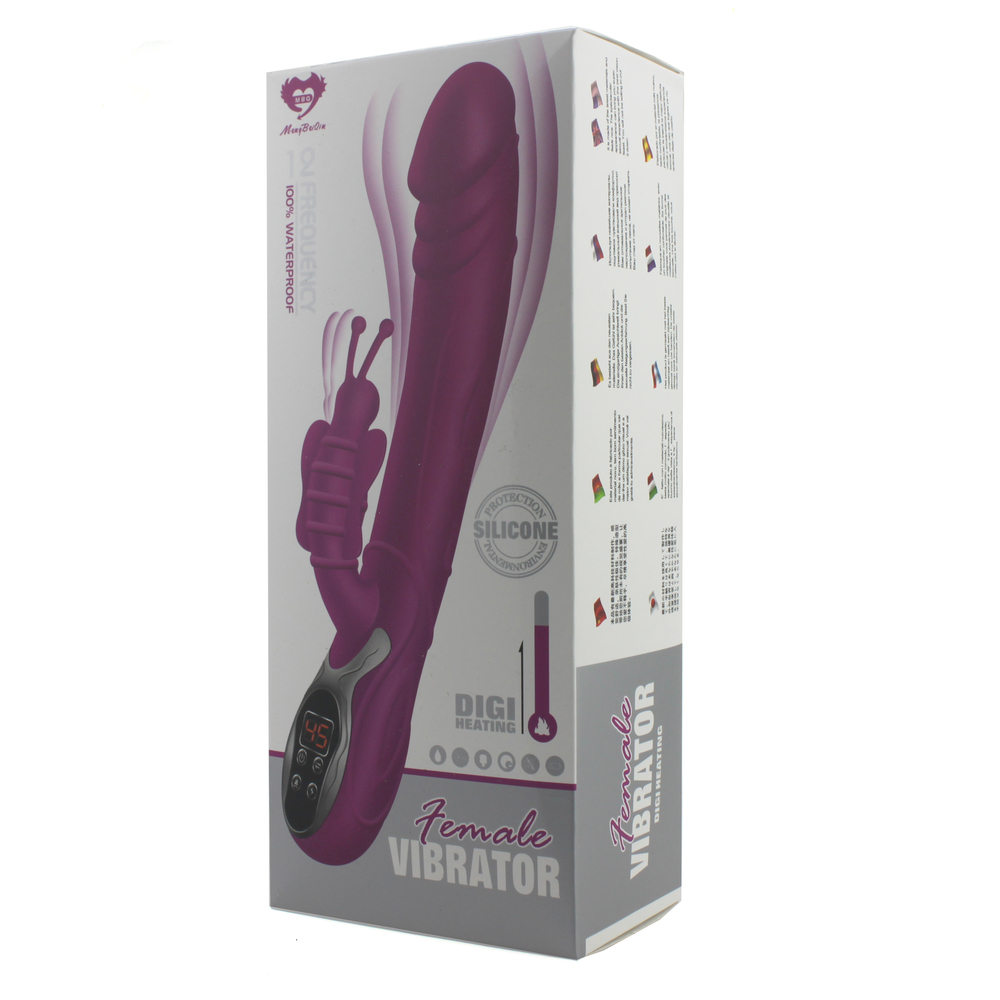 (image for) Heating Silicone Rabbit Vibrator With Penis Head