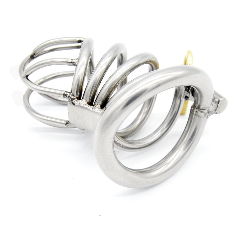 (image for) Bent Ring Stainless Steel Chastity Cage