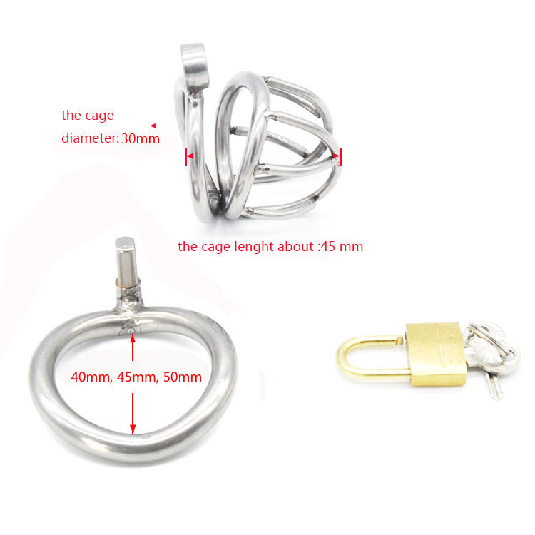 (image for) Bent Ring Stainless Steel Chastity Cage