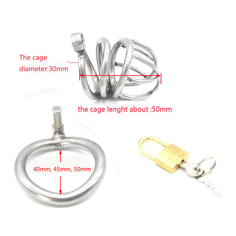 (image for) Bent Ring Stainless Steel Chastity Cage