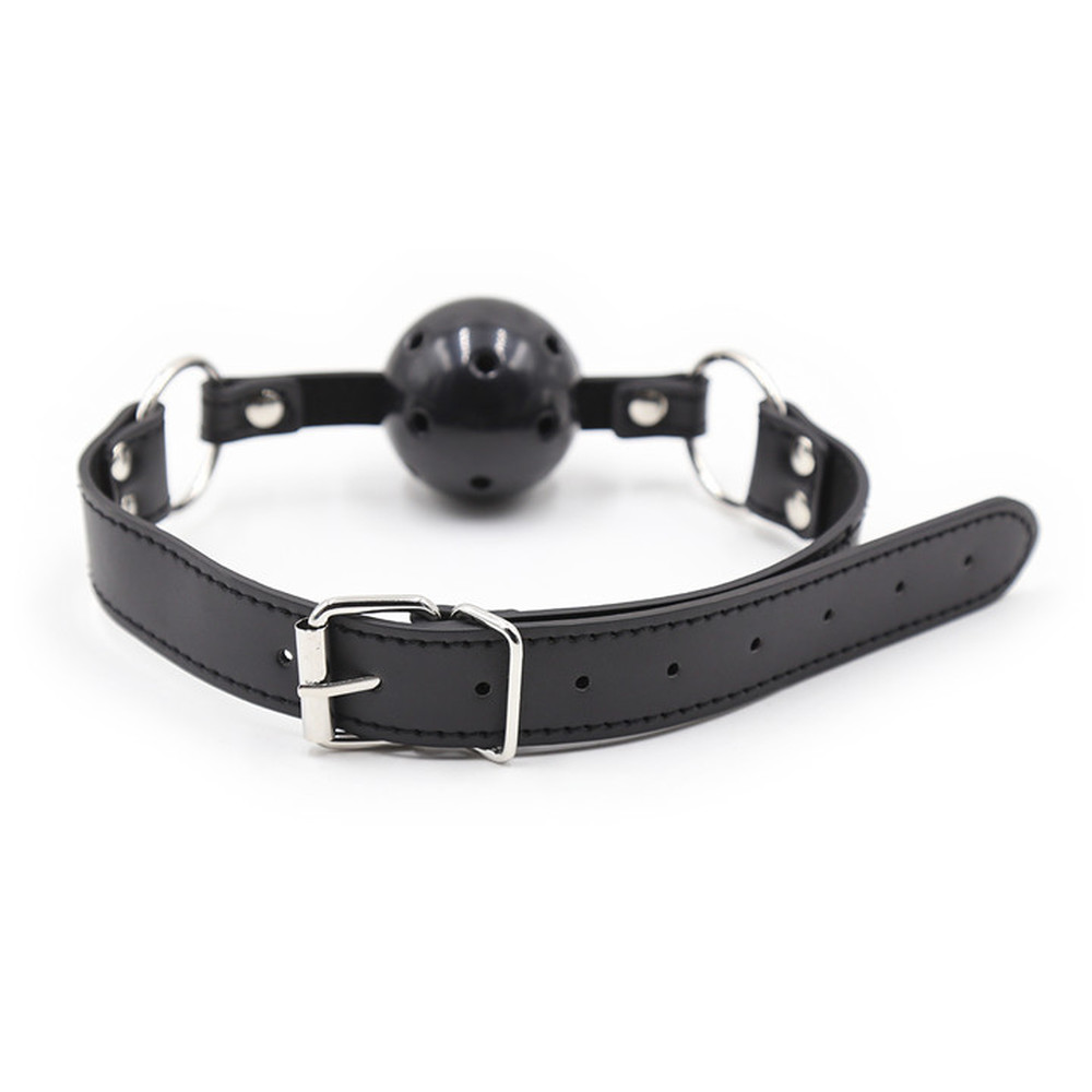 (image for) Pin Buckle Breathable O Ring Black Strap Ball Gag
