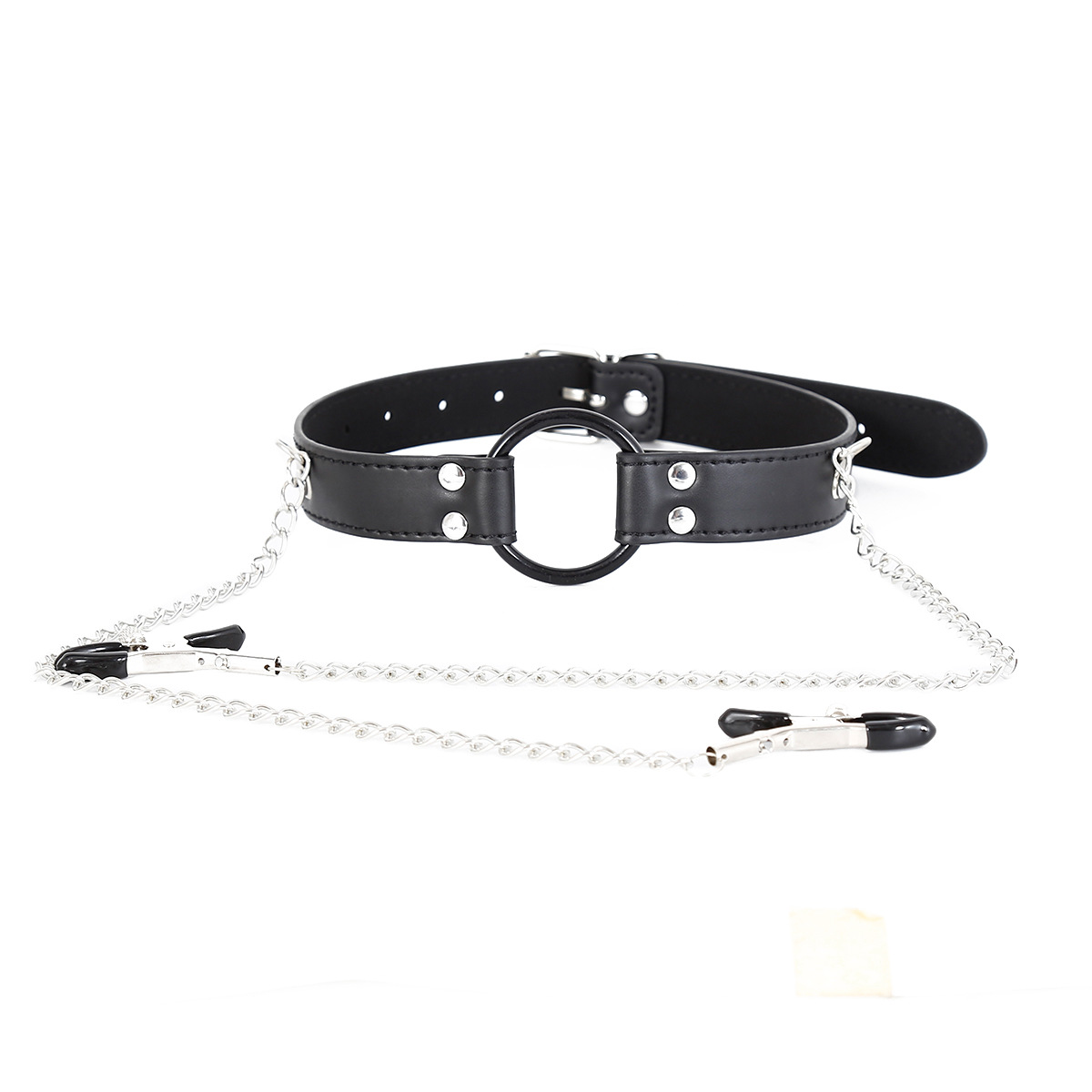 (image for) O-Ring Gag with Nipple Clamps