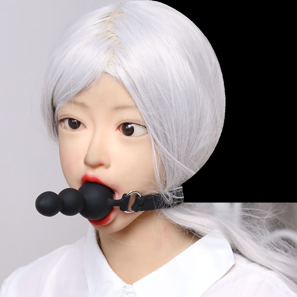 (image for) Silicone Strap Beads Ball Gag