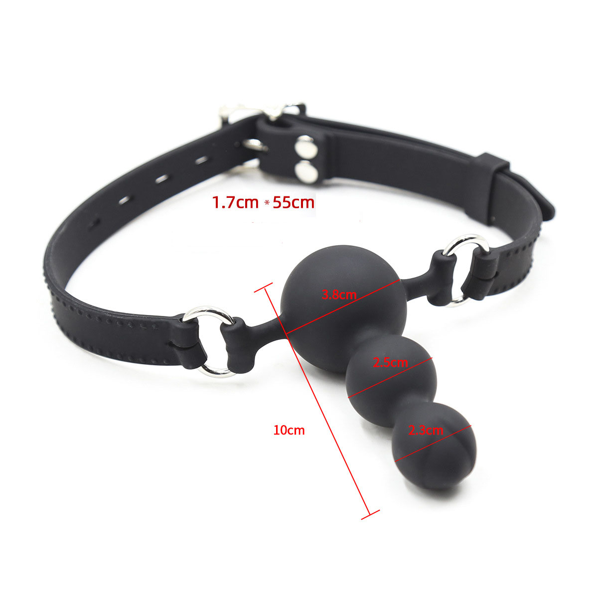 (image for) Silicone Strap Beads Ball Gag