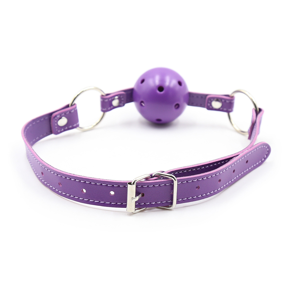 (image for) Pin Buckle Breathable O Ring White Strap Ball Gag