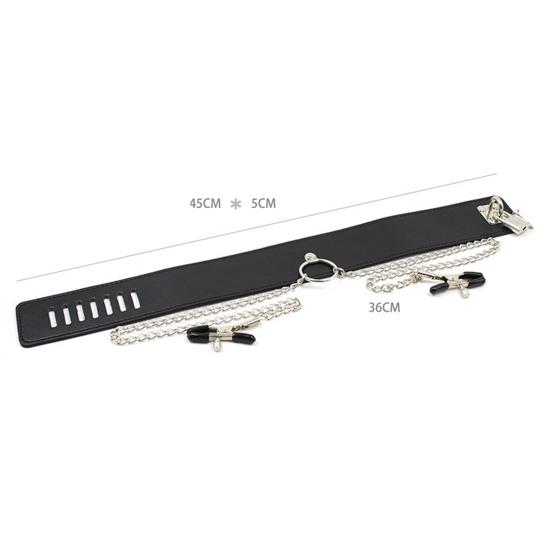 (image for) Nipple Clamp with Leather Neck Collar