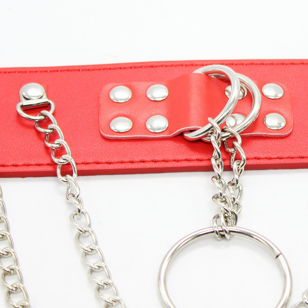 (image for) D-O-Ring Bondage Collar With Chain