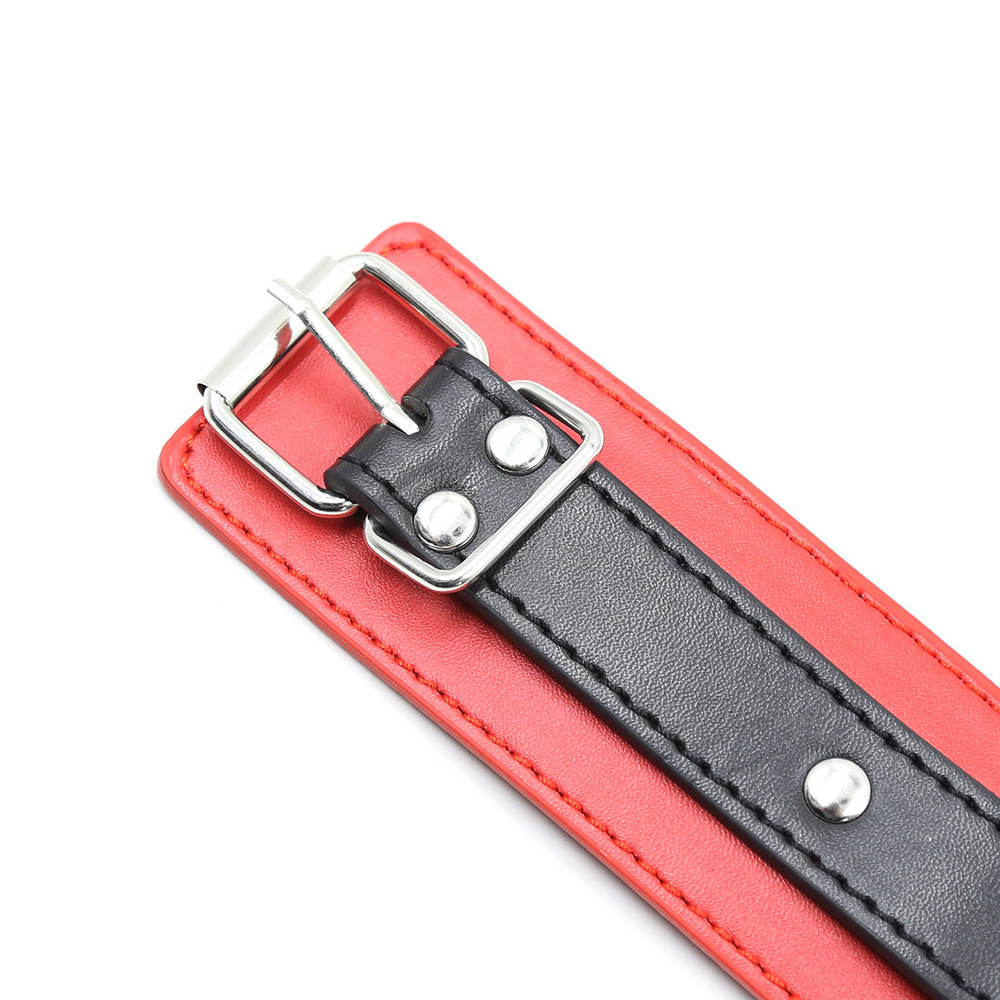 (image for) Leather Locking Red/Black Fetish Collar