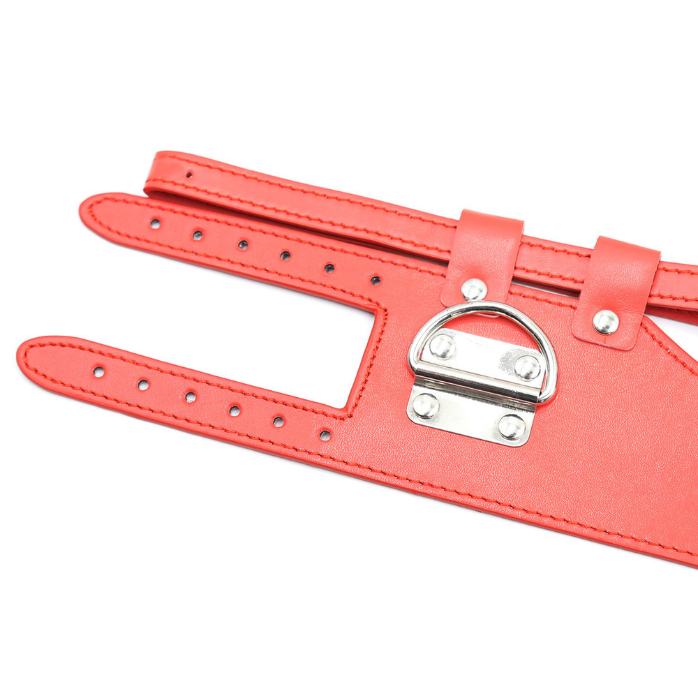 (image for) D-Ring Leather Collar With Ball Gag