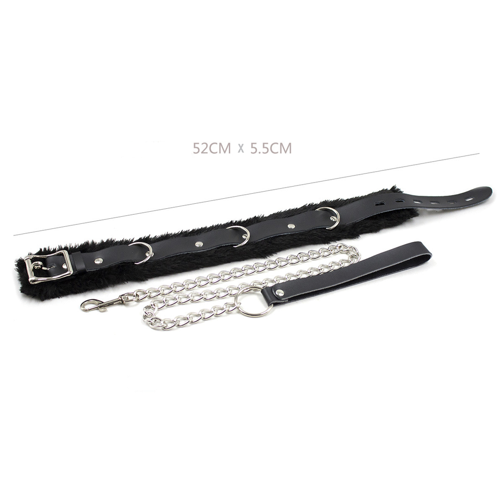(image for) Fur Lined Bondage Slave Collar
