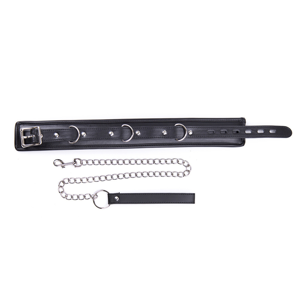 (image for) Black And Red Thick D Ring Neck Collar