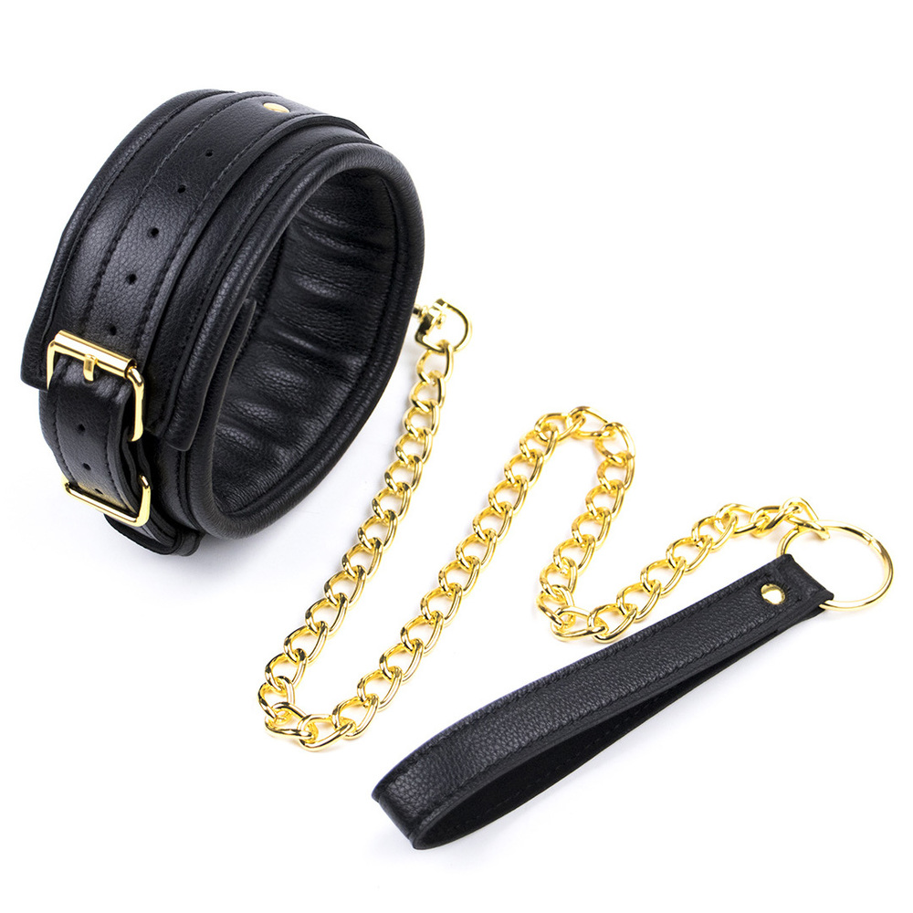 (image for) Golden Chain Leash Thick Bondage Collar