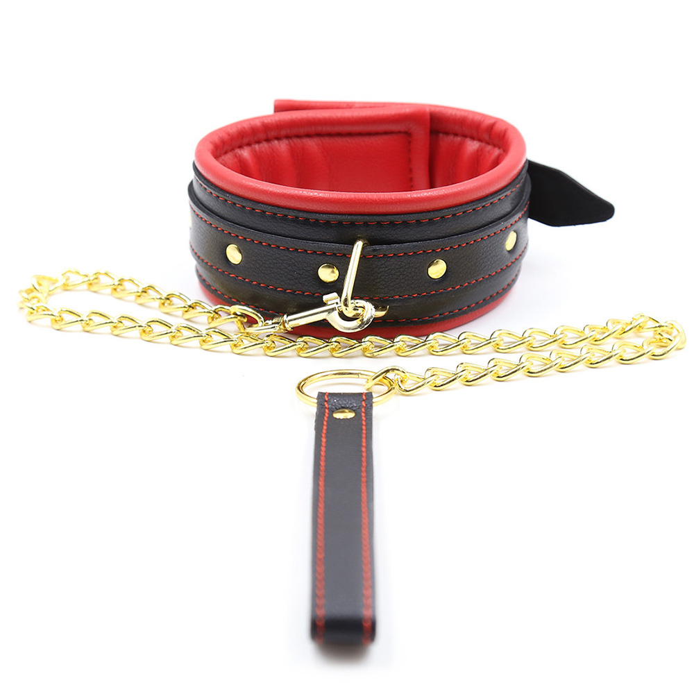 (image for) Golden Chain Leash Thick Bondage Collar