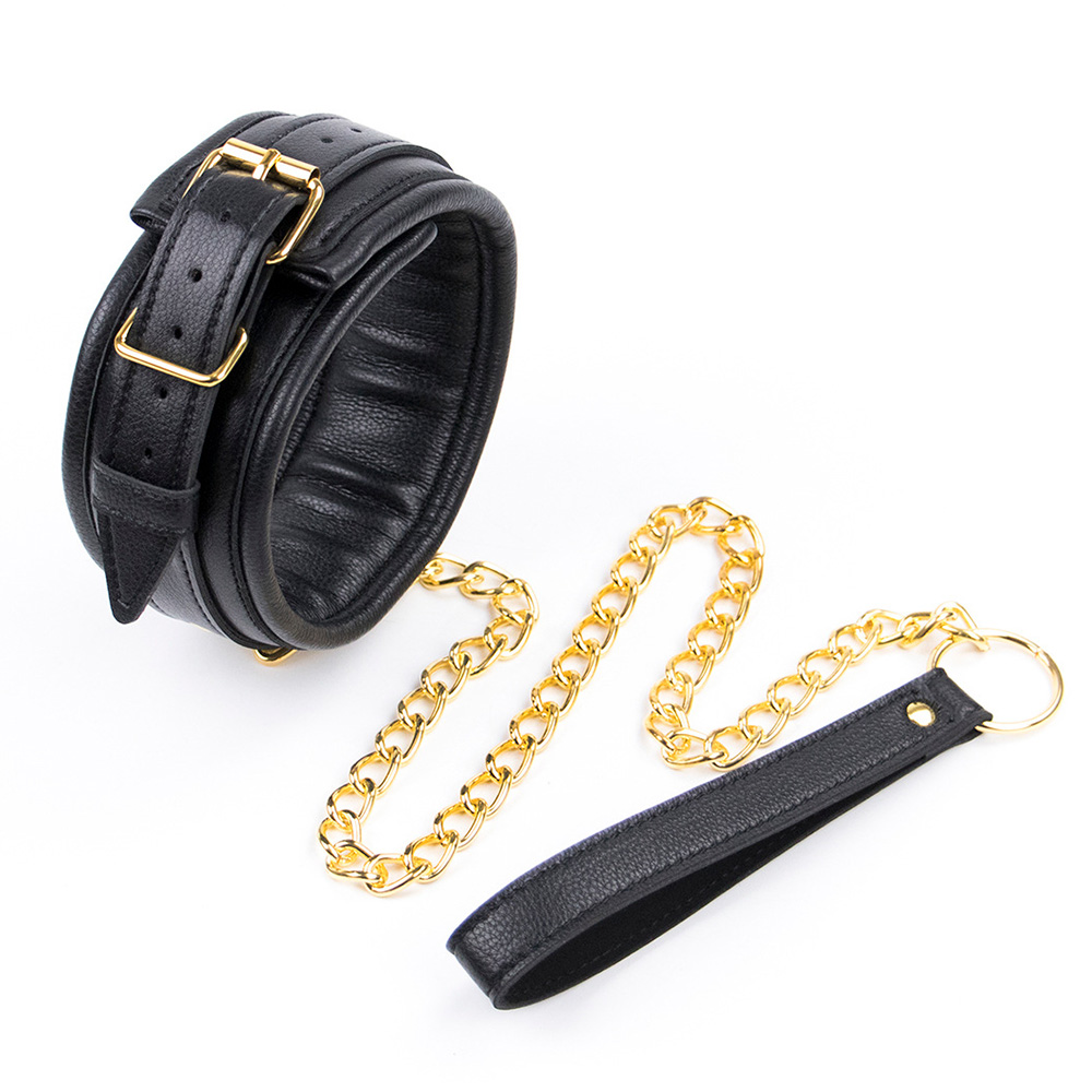 (image for) Golden Chain Leash Thick Bondage Collar