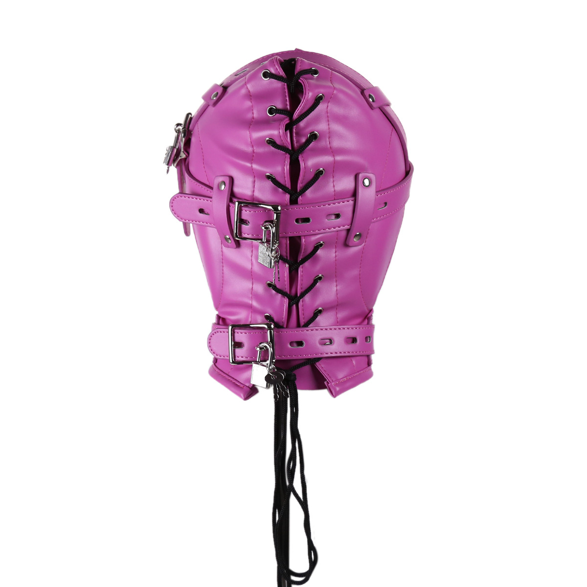 (image for) Sensory Deprivation Hood with Open Mouth Gag - Rose