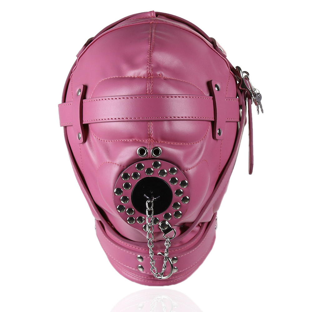 (image for) Sensory Deprivation Hood with Open Mouth Gag - Rose