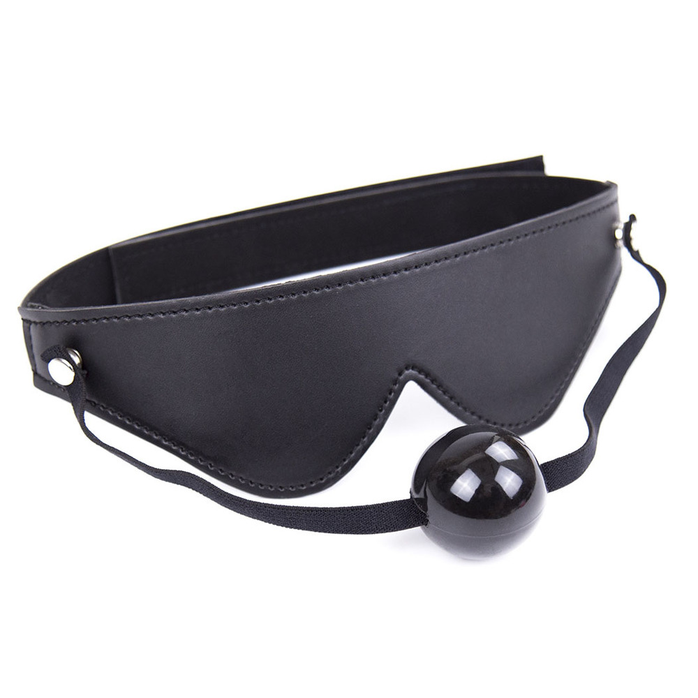 (image for) Blindfold With Ball Gag - Velcro Strap