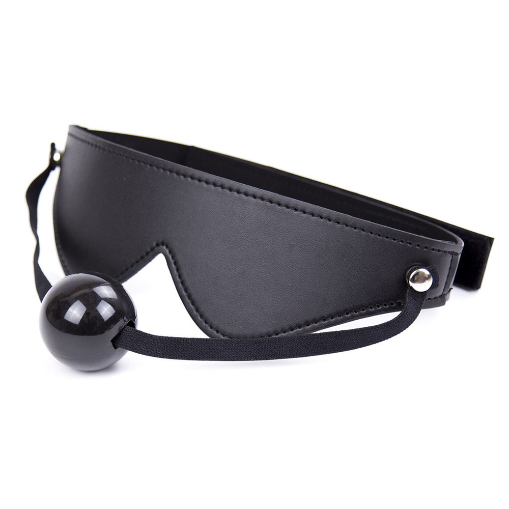 (image for) Blindfold With Ball Gag - Velcro Strap