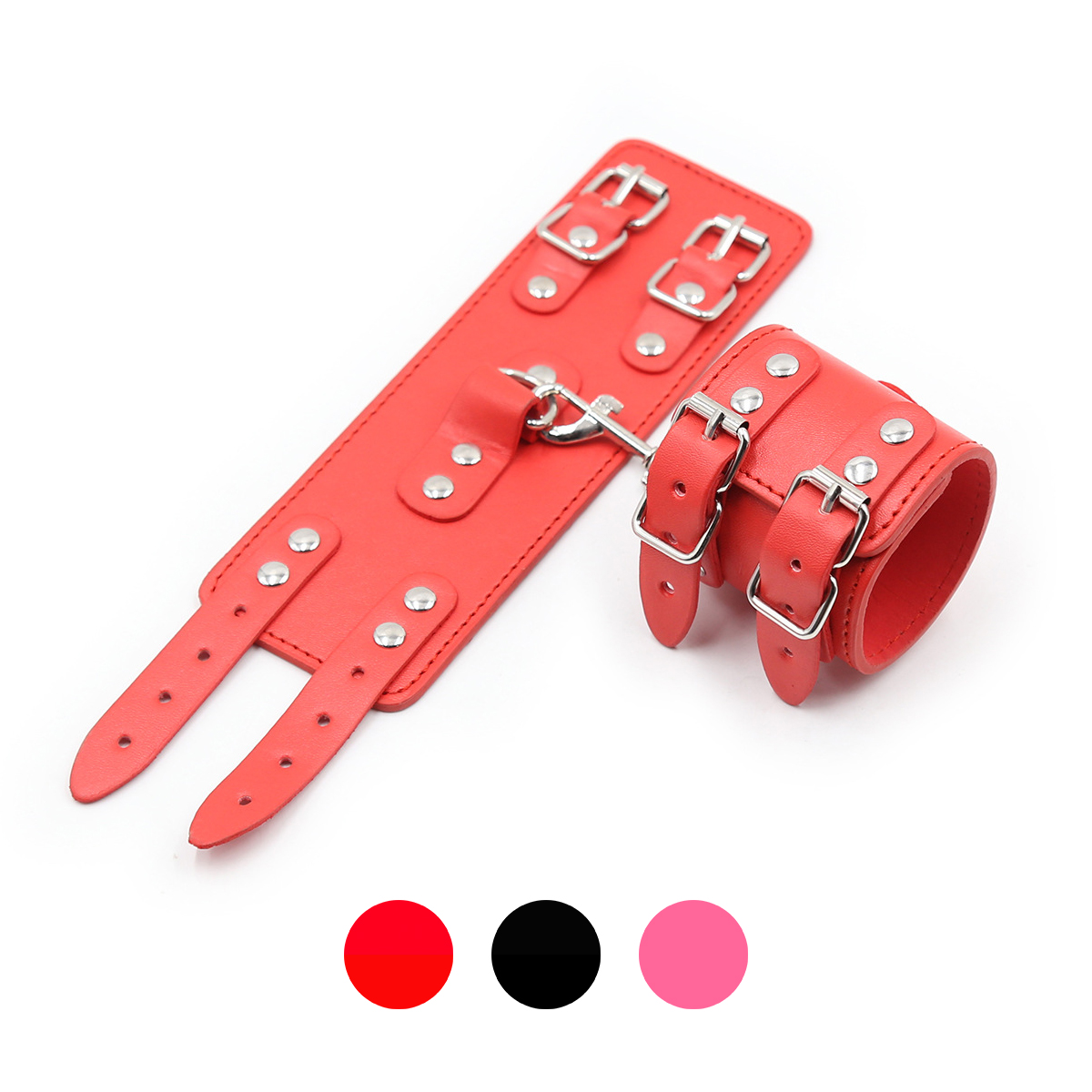 Pin Buckle Double Belt Wrist & Ankle Restraints Cuffs